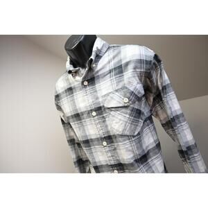 Duluth Trading Co. Flannel Camp Shirt Plaid Trim Fit Long Sleeve Mens Size Large